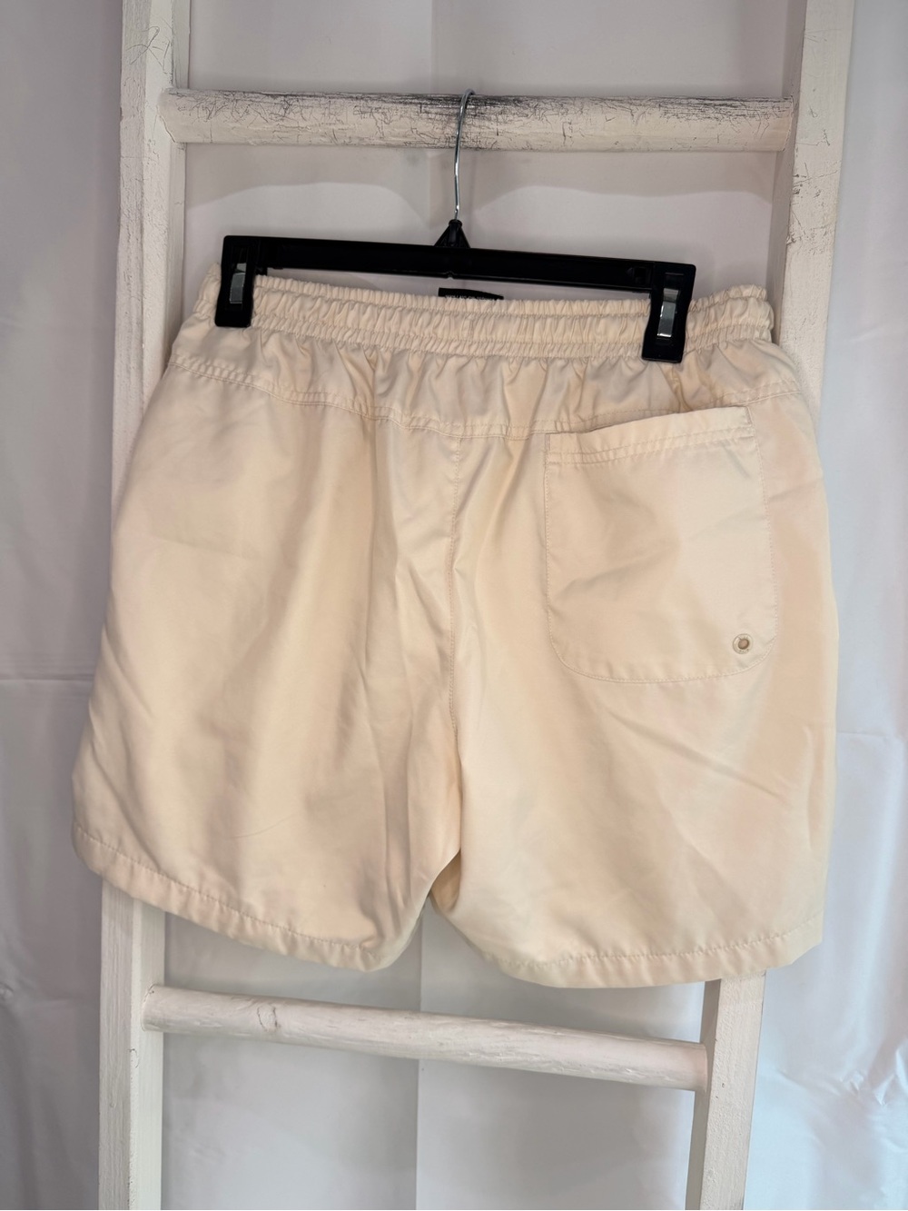 Nike Men's Cream Athletic Shorts with Drawstring - Picture 2 of 3